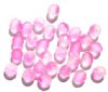 25 8mm Faceted "Fire & Ice" Two-Tone Pink & Crystal Firepolish Beads